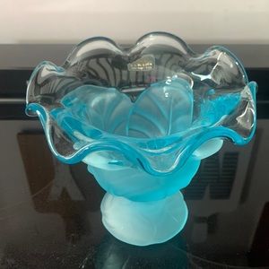 Viking Glass Vase mid century modern vintage